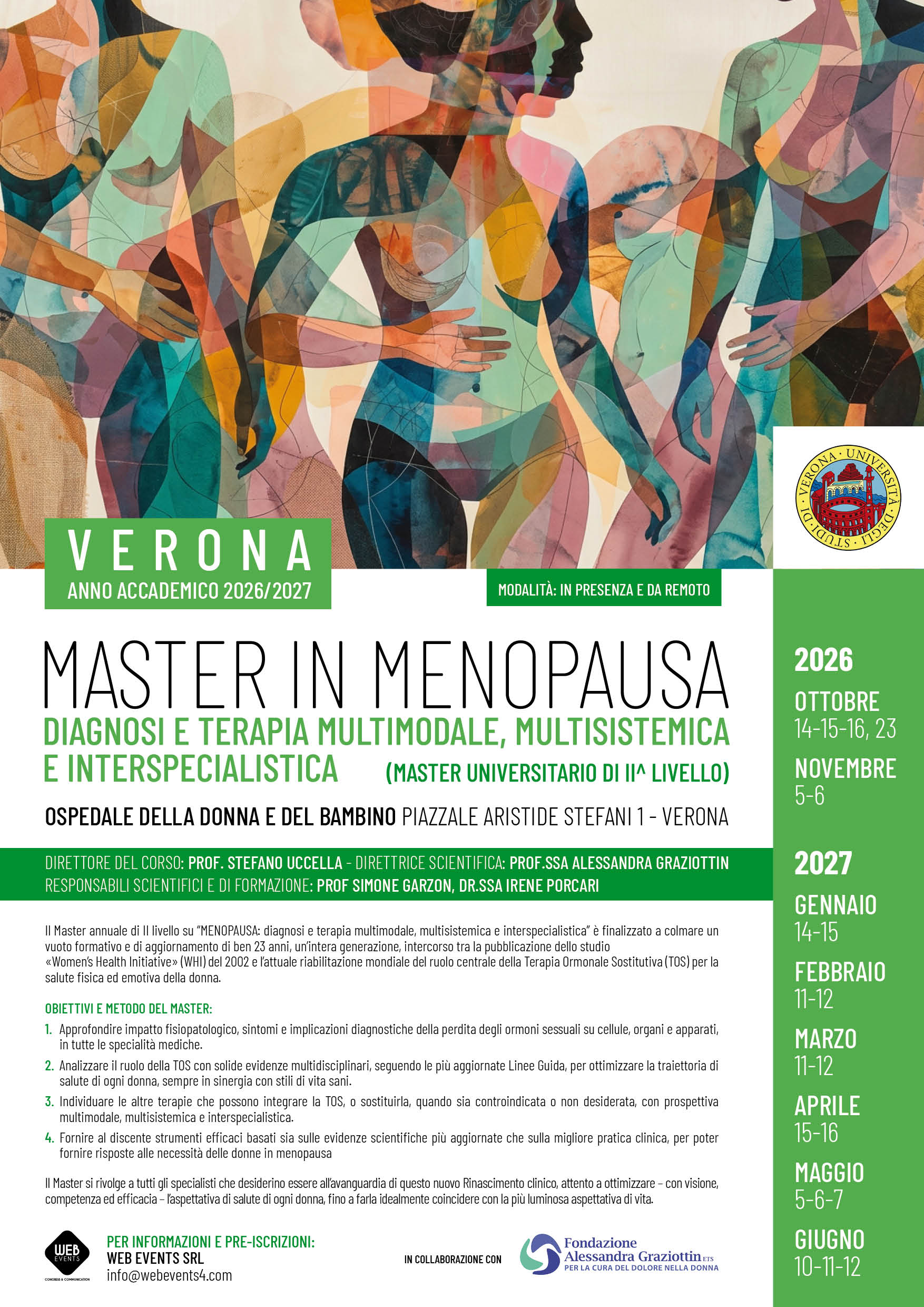 Master in Menopausa: diagnosi e terapia multimodale, multisistemica e interspecialistica (Master Universitario di II^ livello)
