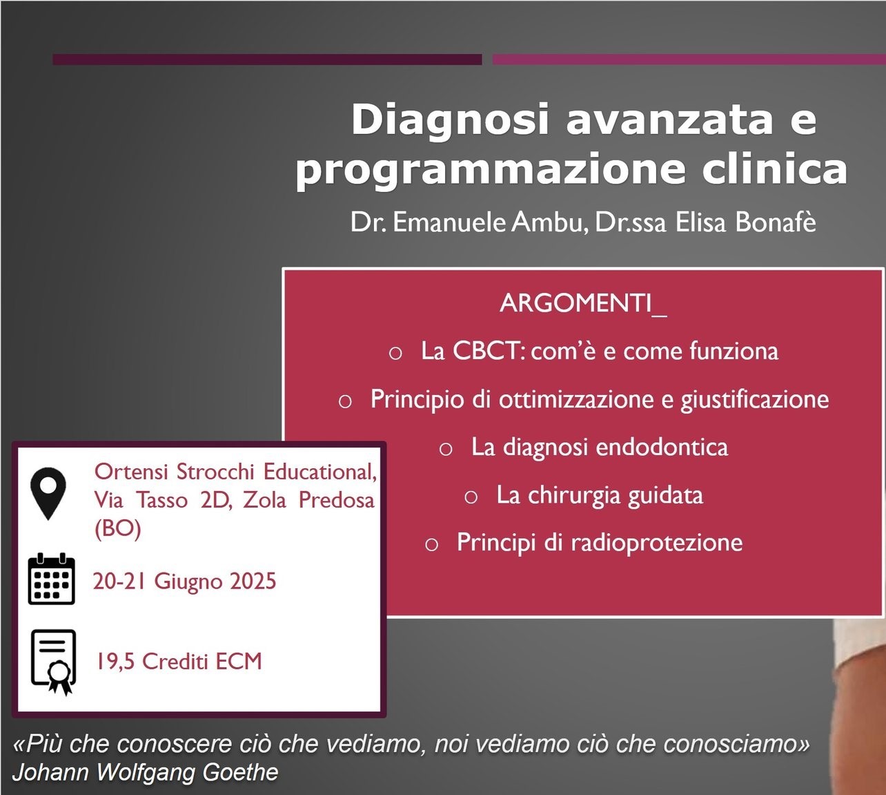 La CBCT nella diagnosi avanzata e nella programmazione clinica e la radioprotezione
